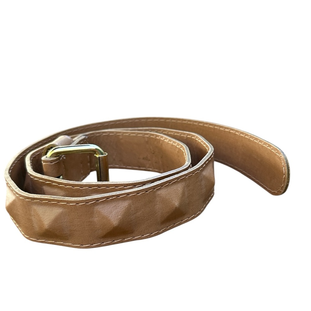 Women's Faux Leather Belt Raised Geometric Shapes